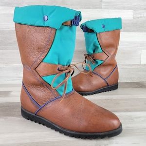 Vintage Revelations Leather Fleece Lined Winter Snow Boots Women's Size 7